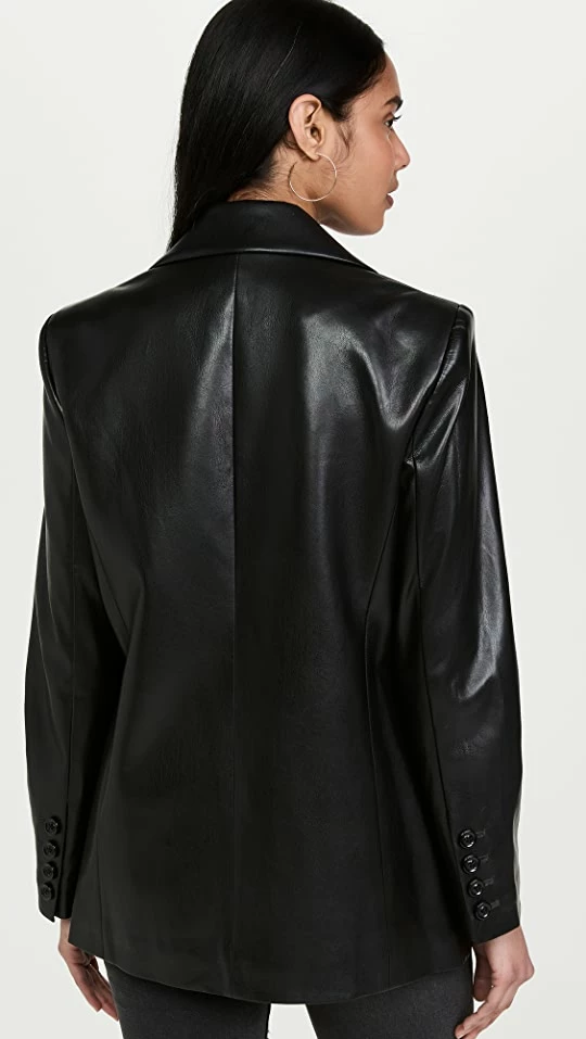 Deals ???? Alice + Olivia Denny Vegan Leather Blazer Black ⭐ 4 Deals ???? Alice + Olivia Denny Vegan Leather Blazer Black ⭐ - Image 2