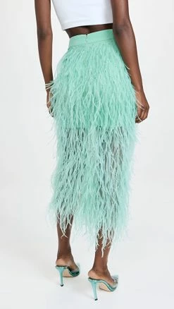 Hot Sale ???? Aliette Ostrich Feather ???? Skirt Turquoise ???? -3.1 Phillip Lim Shop aliet300321738e 1657893869969 2 0. UX540 . QL90
