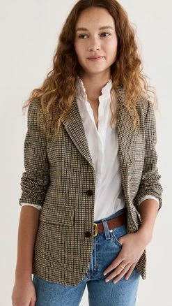 Cheapest ???? Alex Mill Eleanor Blazer In Wool Tweed Brown Multi ✔️