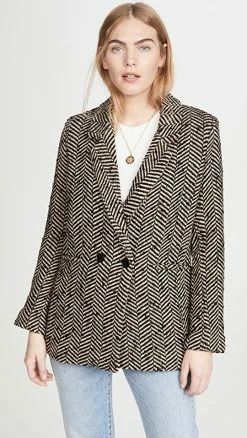 Cheapest ???? ANINE BING Fishbone Blazer Multi ✔️