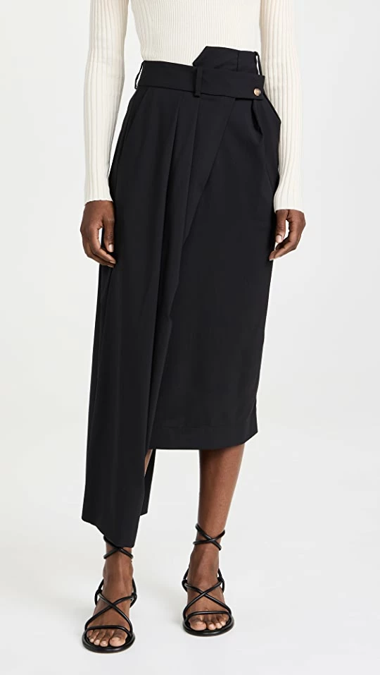 Top 10 ???? A.W.A.K.E. MODE High Waisted Asymmetric Midi Pant ???? Skirt Black ???? 4 Top 10 ???? A.W.A.K.E. MODE High Waisted Asymmetric Midi Pant ???? Skirt Black ???? - Image 2