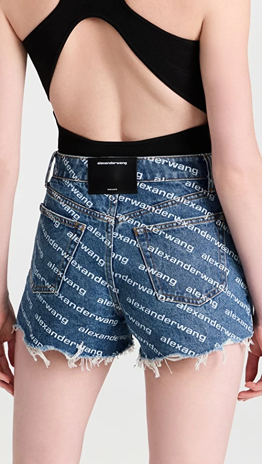 Outlet ❤️ Alexander Wang Deep Blue Bite Shorts With White Logo Deep Blue/White ???? 4 Outlet ❤️ Alexander Wang Deep Blue Bite Shorts With White Logo Deep Blue/White ???? - Image 2