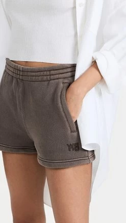 Promo ???? Alexander Wang Essential Terry Sweatshorts With Puff Logo Washed Cola ????