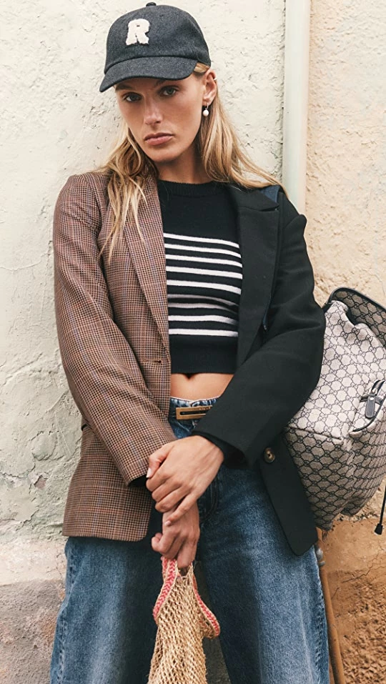 Outlet ⭐ BARDOT Spliced Check Blazer Brown Check ???? 3 Outlet ⭐ BARDOT Spliced Check Blazer Brown Check ????