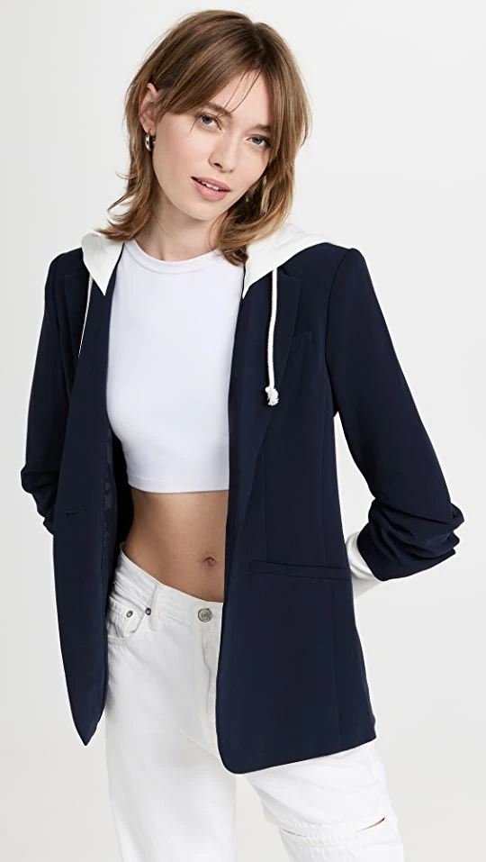 Deals ???? Cinq à Sept Hooded Khloe Blazer Navy/Ivory ⭐ 3 Deals ???? Cinq à Sept Hooded Khloe Blazer Navy/Ivory ⭐