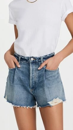 Top 10 ???? Citizens Of Humanity Franca Pleated Baggy Shorts Baeza ????