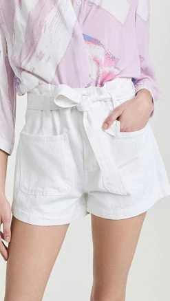 Promo ???? DL1961 Camile Paperbag Shorts White ????