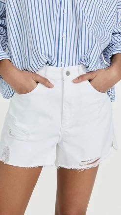 Promo ???? DL1961 Emilie High Rise Shorts White Distressed ????