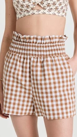 Cheapest ???? English Factory Gingham Shorts Brown ????