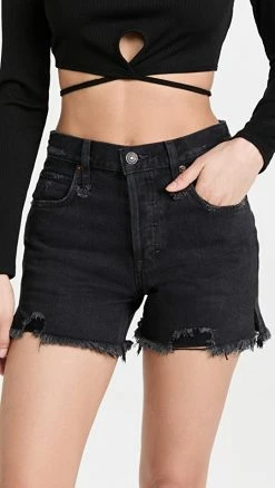 Deals ???? Free People Makai Cutoff Jean Shorts Washed Black ????