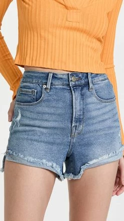 Buy ???? Good American Good Curve Shorts Blue466 ????