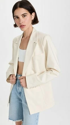 Cheap ???? Good American Woven Blazer 2.0 Bone001 ????