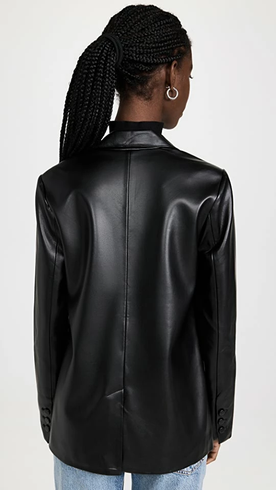 Promo ???? Good American Better Than Leather Blazer Black001 ???? 4 Promo ???? Good American Better Than Leather Blazer Black001 ???? - Image 2