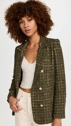 Wholesale ???? Generation Love Abby Tweed Blazer Army Multi ✨