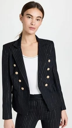 Top 10 ???? Generation Love Delilah Pinstripe Blazer Black Light Gold ????
