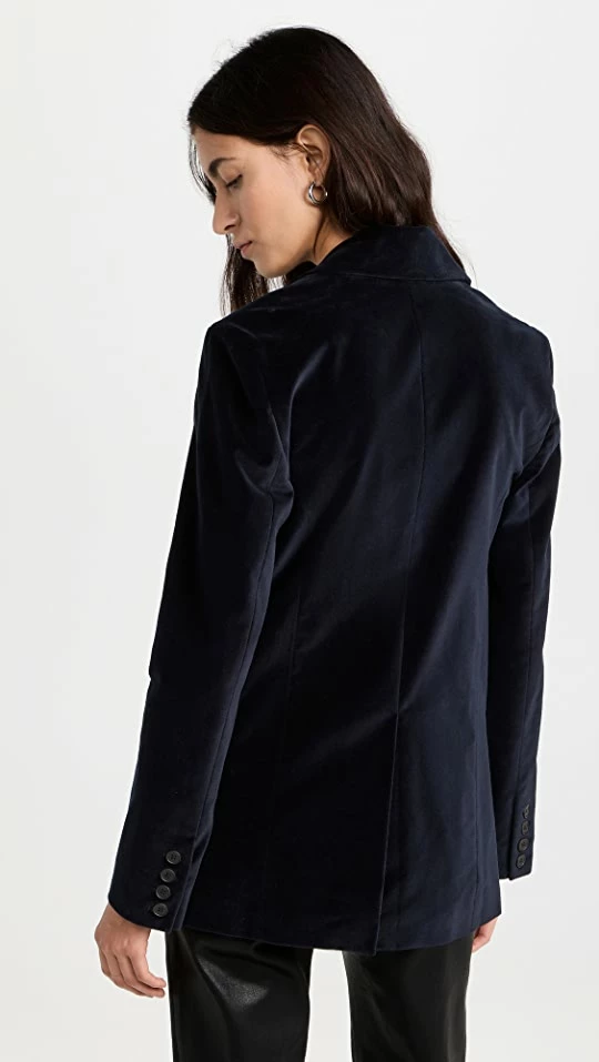 Promo ???? Jonathan Simkhai STANDARD Paula Boxy Velvet Boyfriend Blazer Midnight ???? 4 Promo ???? Jonathan Simkhai STANDARD Paula Boxy Velvet Boyfriend Blazer Midnight ???? - Image 2