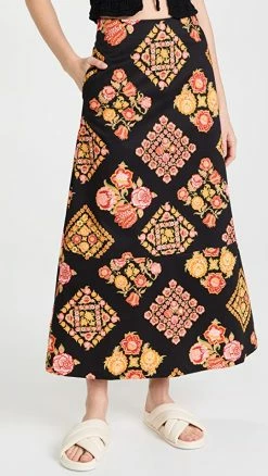 Best deal ???? La Double J A Line Long ???? Skirt Cowgirl Nero ????