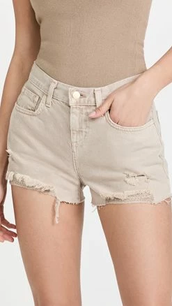 Discount ❤️ L'AGENCE Audrey Shorts Biscuit Destruct ????