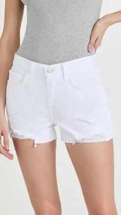 Buy ???? L'AGENCE Audrey Shorts Blanc Destruct ⭐