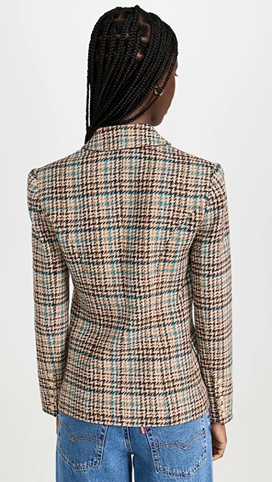 Deals ???? L'AGENCE Kenzie Double Breasted Blazer Tan Teal Mlti Twill Plaid/Star ✔️ 4 Deals ???? L'AGENCE Kenzie Double Breasted Blazer Tan Teal Mlti Twill Plaid/Star ✔️ - Image 2