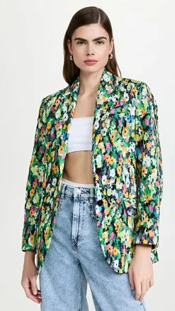 Cheap ✔️ MSGM Floral Blazer Black ????