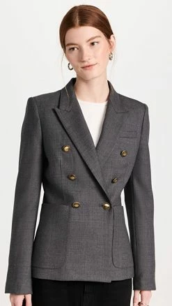 Hot Sale ???? Nili Lotan Nathalia Jacket Charcoal Melange ????