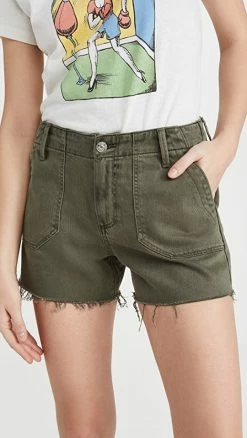 Top 10 ✨ PAIGE Mayslie Utility Shorts Vintage Ivy Green ❤️