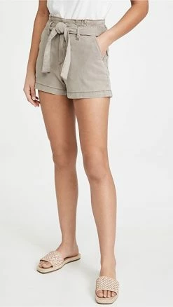 Budget ???? PAIGE Anessa Shorts With Pleated Waistband Vintage Moss Taupe ????