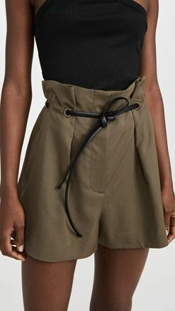 Buy ???? 3.1 Phillip Lim Wool Origami Shorts Fir Green ✨