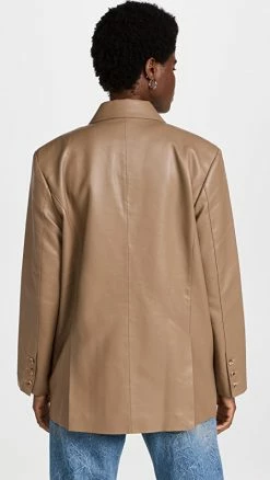 Discount ✔️ Pistola Denim Roman Faux Leather Blazer Taupe ???? -3.1 Phillip Lim Shop pisto3018411876 1661375518027 2 0. UX540 . QL90