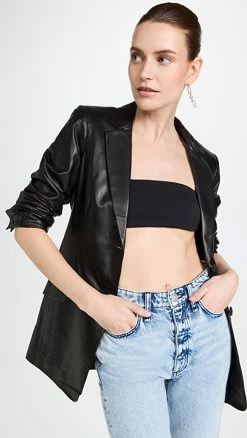 Discount ???? Rag & Bone ICON Charles Leather Blazer Black ????