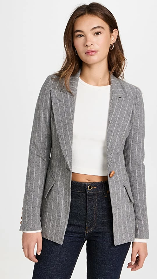Best Sale ???? SMYTHE Lounge Blazer Flannel Pinstripe ⭐ 3 Best Sale ???? SMYTHE Lounge Blazer Flannel Pinstripe ⭐