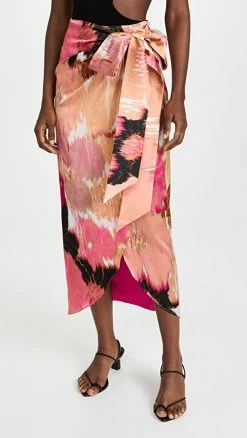 Cheap ❤️ Silvia Tcherassi Bonnan ???? Skirt Multi Orange Retro Floral ????