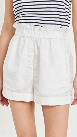 Best Pirce ???? Tibi Crispy Nylon Easy Pullon Shorts White ✨