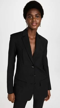 Cheapest ???? Tibi Tropical Western Blazer Black ❤️
