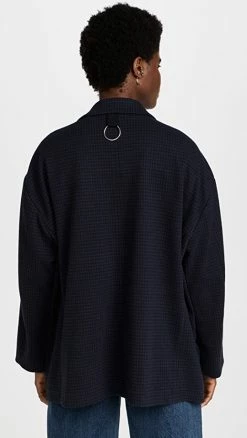 Promo ???? Tibi Camille Check Liam Snap Blazer Black/Navy Multi ???? -3.1 Phillip Lim Shop tibdb3037045151 1661453907434 2 0. UX540 . QL90