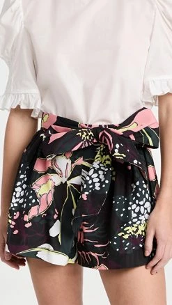 Wholesale ???? Tanya Taylor Nikiya Shorts Black Multi ????