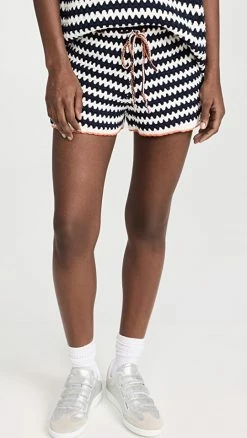 Buy ???? The Upside Voyage Crochet Halu Shorts White/Navy ????