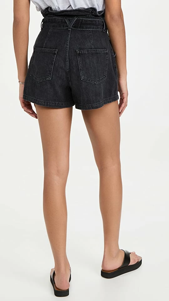 Top 10 ???? Veronica Beard Jean Nori Paperbag Shorts Washed Onyx ❤️ 4 Top 10 ???? Veronica Beard Jean Nori Paperbag Shorts Washed Onyx ❤️ - Image 2