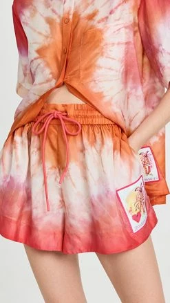 Best reviews of ???? Zimmermann Violet Draw Waist Shorts Tangerine Tie Dye ????