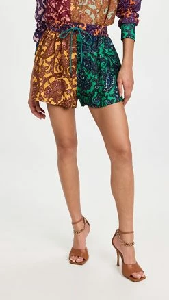 Top 10 ???? Zimmermann Tiggy Spliced Shorts Spliced Paisley ????