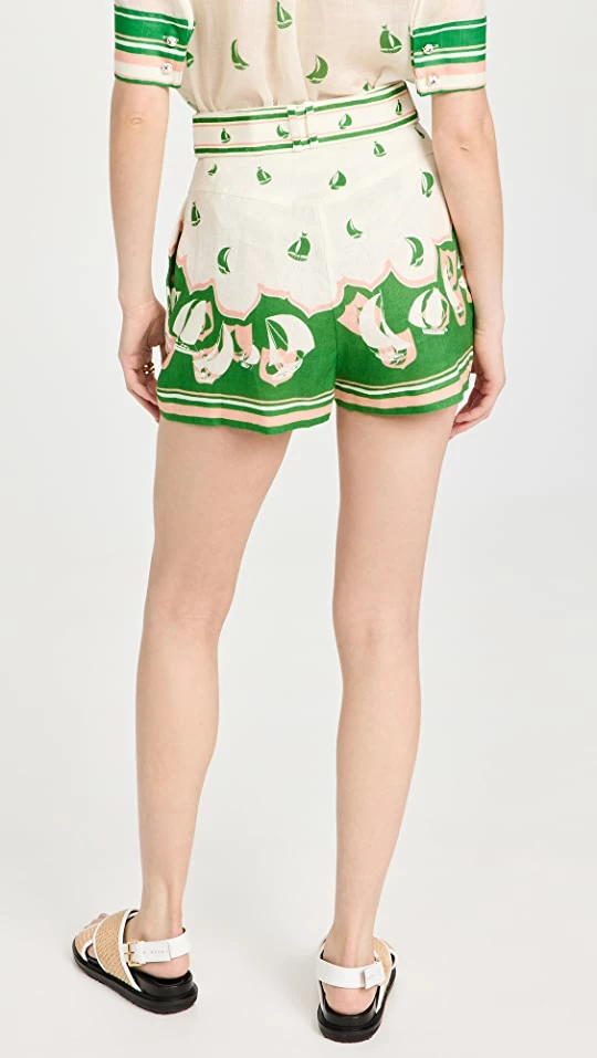Budget ???? Zimmermann High Tide Sailboats Shorts Green Sailboats ???? 4 Budget ???? Zimmermann High Tide Sailboats Shorts Green Sailboats ???? - Image 2